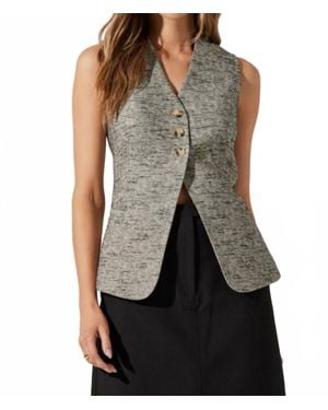 Astr Delphia Sleeveless Vest - Gray
