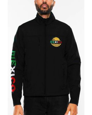 TRUEDAMES Mexico Embroidered Soft Shell Jacket - Black