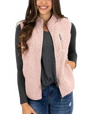 Grace and Lace Sherpa Vest - Blue