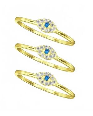Macy's Cubic Zirconia Evil Eye Trio Stack Ring - Yellow