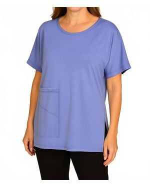 Sympli Splice Pocket Top - Blue