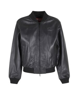 DIESEL Ilyan Rb Ribbed-Trim Bomber Cotton Jacket - Black