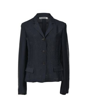 Jil Sander Raw Edge Single-Breasted Blazer - Blue