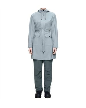 Rains Curve Long Jacket - Blue
