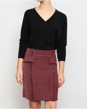 Aldo Martin's Corno Skirt With Faux Flap Pockets - Black