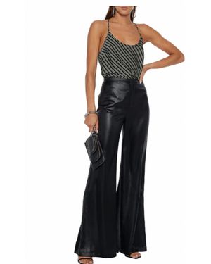 Alexander Wang Striped Crinkled-Satin Camisole - Black