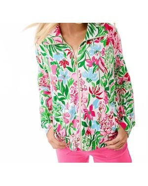 Lilly Pulitzer Eleni Upf 50+ Zip-Up Top - Green