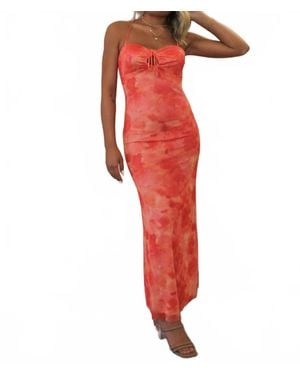 emory park Calypso Mesh Maxi Dress - Red