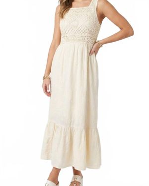 Another Love Maribel Crochet Lace Midi Dress - Natural