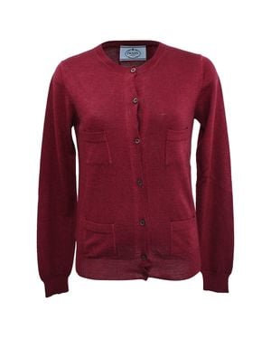Prada Buttoned Cardigan - Red