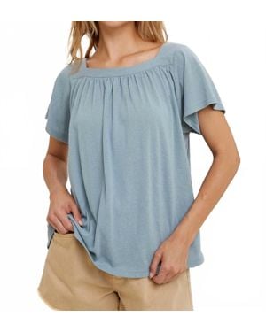 Poshture Finds Wishlist Square Neck Knit Top With Tie Back - Blue