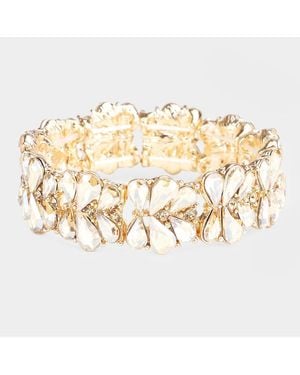 Fashnzfab Teardrop Cluster Stretch Evening Bracelet - Metallic