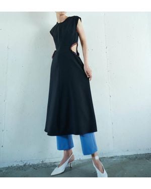 Nomia Jeweled Cutout Midi Dress - Blue