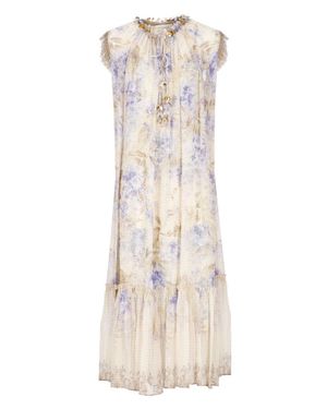 Zimmermann Floral Detail Sleeveless Midi Dress - Natural