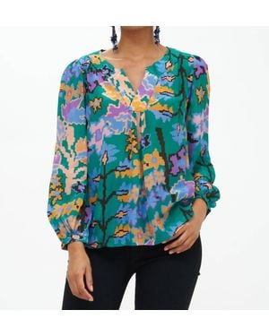 Oliphant V-Neck Blouse - Blue