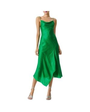 Alice + Olivia Silk Long Evening Dress - Green