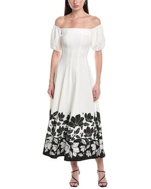 Maison Tara Printed Savannah Maxi Dress - White