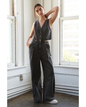 TRUEDAMES Rain Or Shine Denim Jumpsuit - Gray
