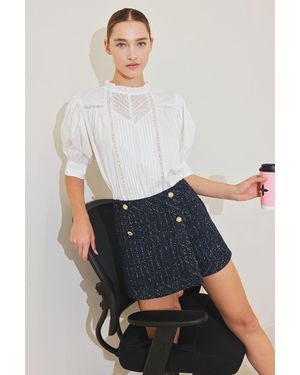 TRUEDAMES Parisian Tweed Skort - Gray
