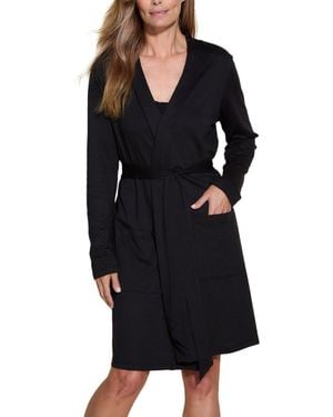 Cosabella Pima Cotton Robe Wrap - Black