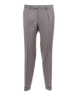 BRIGLIA Tailored Pants With Straight-Leg Cut - Gray