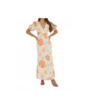 One And Only Collective Floral Maxi Dress - Metallic