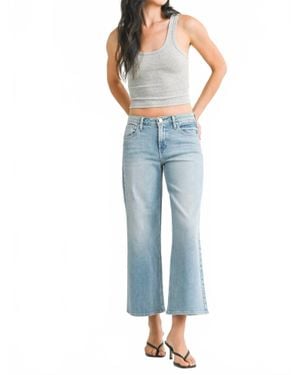 Just Black Denim Eliza Mid Rise Slim Wide Leg Jeans - Blue