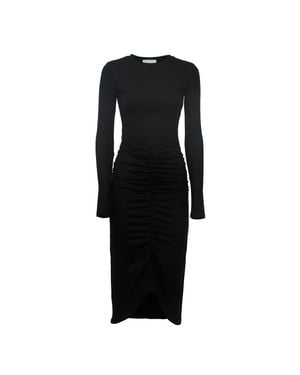 Isabel Marant Dylin Draped Long-Sleeved Jersey Mini Dress - Black
