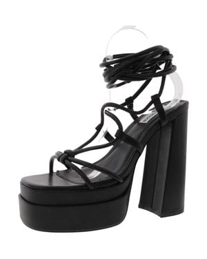Steve Madden Emery Lace-Up Faux Leather Platform Sandals - Black