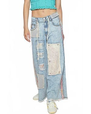 Pol Stud Detail Woven Pants - Blue