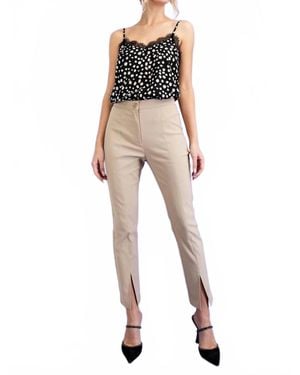 Eesome Braileigh Slim Pants With Slit - Natural