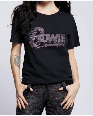 Recycled Karma Bowie Crystal Boyfriend Tee - Black