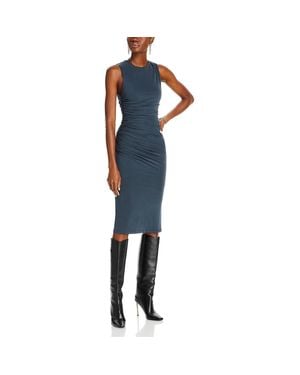 Alice + Olivia Ruched Midi Midi Dress - Blue