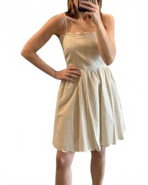 Lucy Paris Scallop Mini Dress - Natural