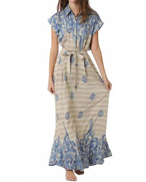 KLD Printed Maxi Dress - White