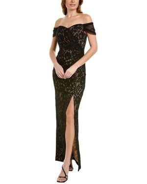 Aidan Mattox V-neck Cap Sleeve Dress - Black