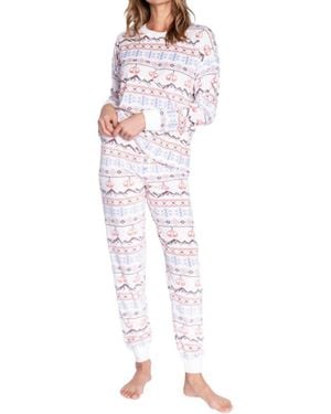 Pj Salvage Fair Isle Pajama Set - White