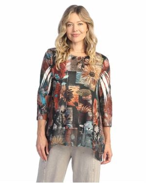 Jess & Jane Chiffon Hem Top - Multicolor