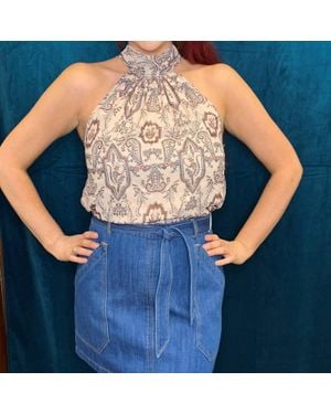 Bishop + Young Claudeen Tie Neck Top - Blue