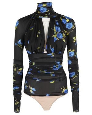 Blumarine Print Jersey Top - Black