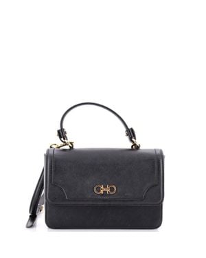 Ferragamo Seila Top Handle Bag Leather - Black
