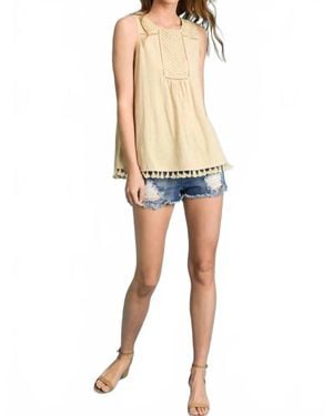 Doe And Rae Amelia Eyelet Sleeveless Top - Natural