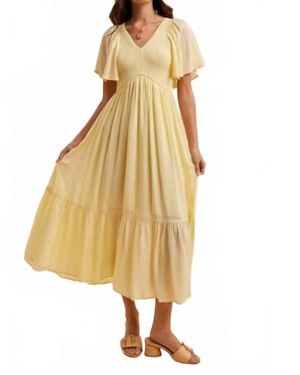 In-Loom Modal Smocked Dress - Yellow