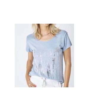 Look Mode Usa Waterfall And Star T-Shirt - Blue