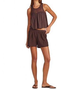 Bobi Side Tie Cami Top - Brown