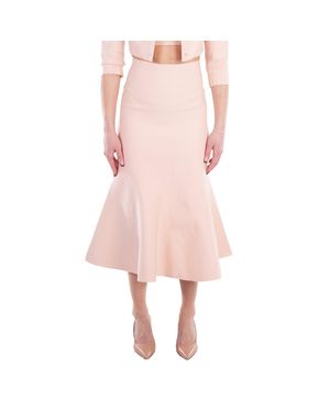 Victoria Beckham Peach Fitted Flared Skirt - Pink