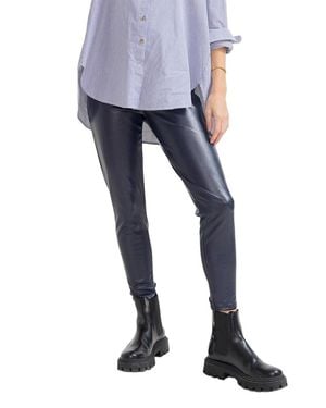HATCH The Vegan Stretch Leather Legging - Blue