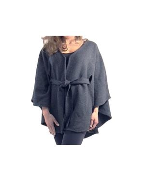 Magic Scarf Belted Cape - Blue