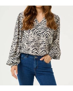 Kaffe Kajodie V-Neck Long Sleeve Blouse - Black