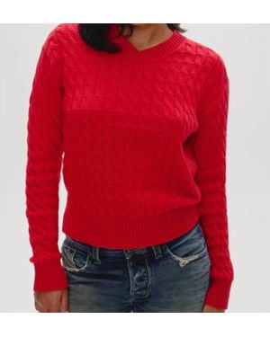 Frankie's Bikinis Prince Cable Knit Sweater - Red